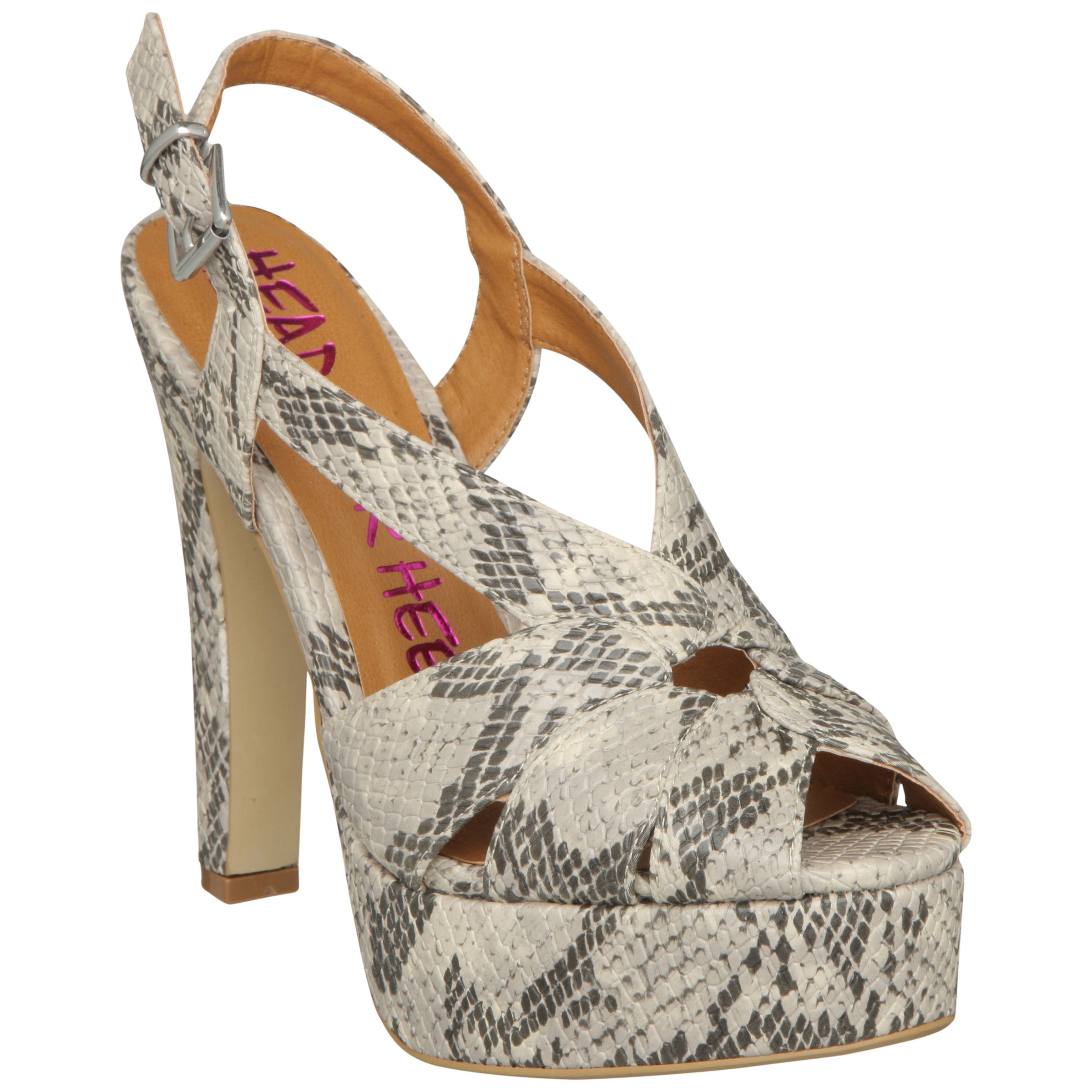 Head Over Heels Reptile Platform Sandals, Natural