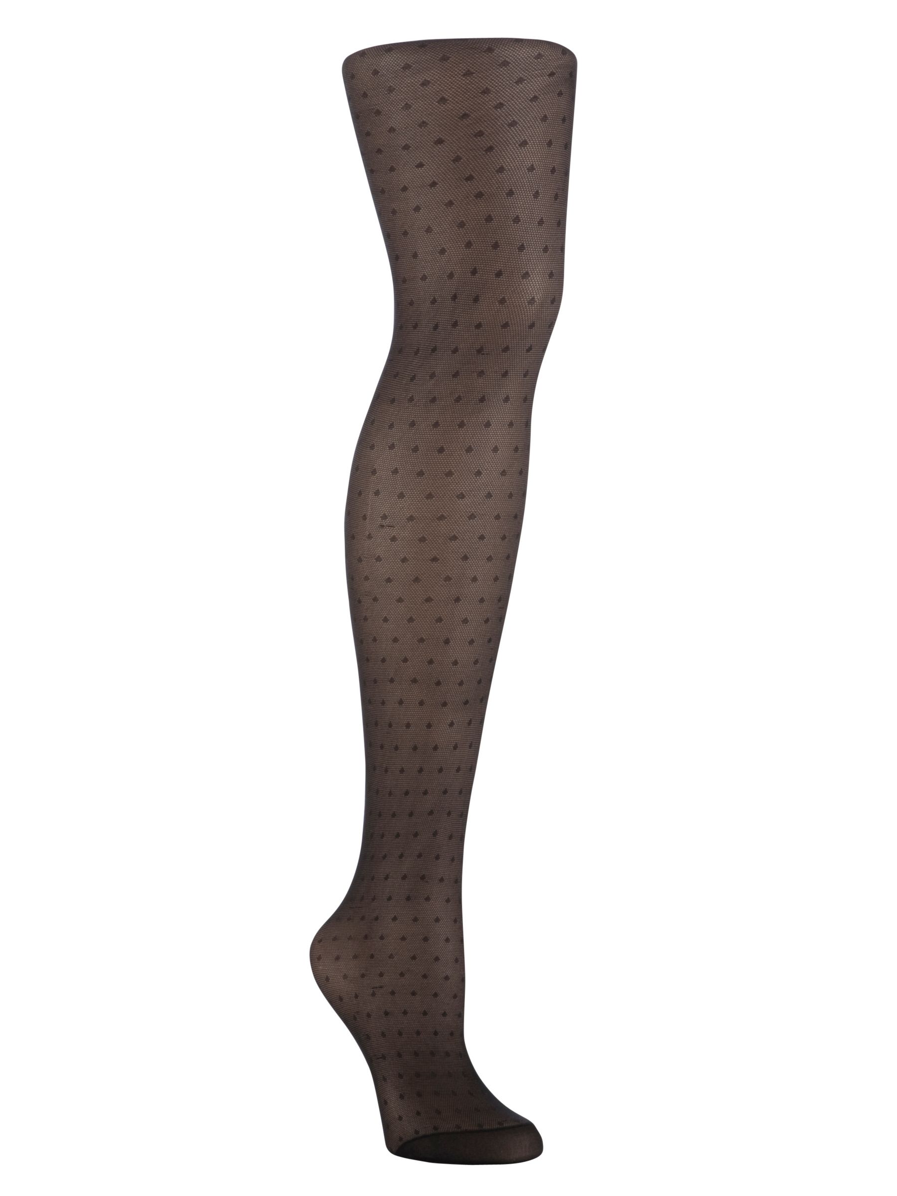 John Lewis Spot Tights, Black
