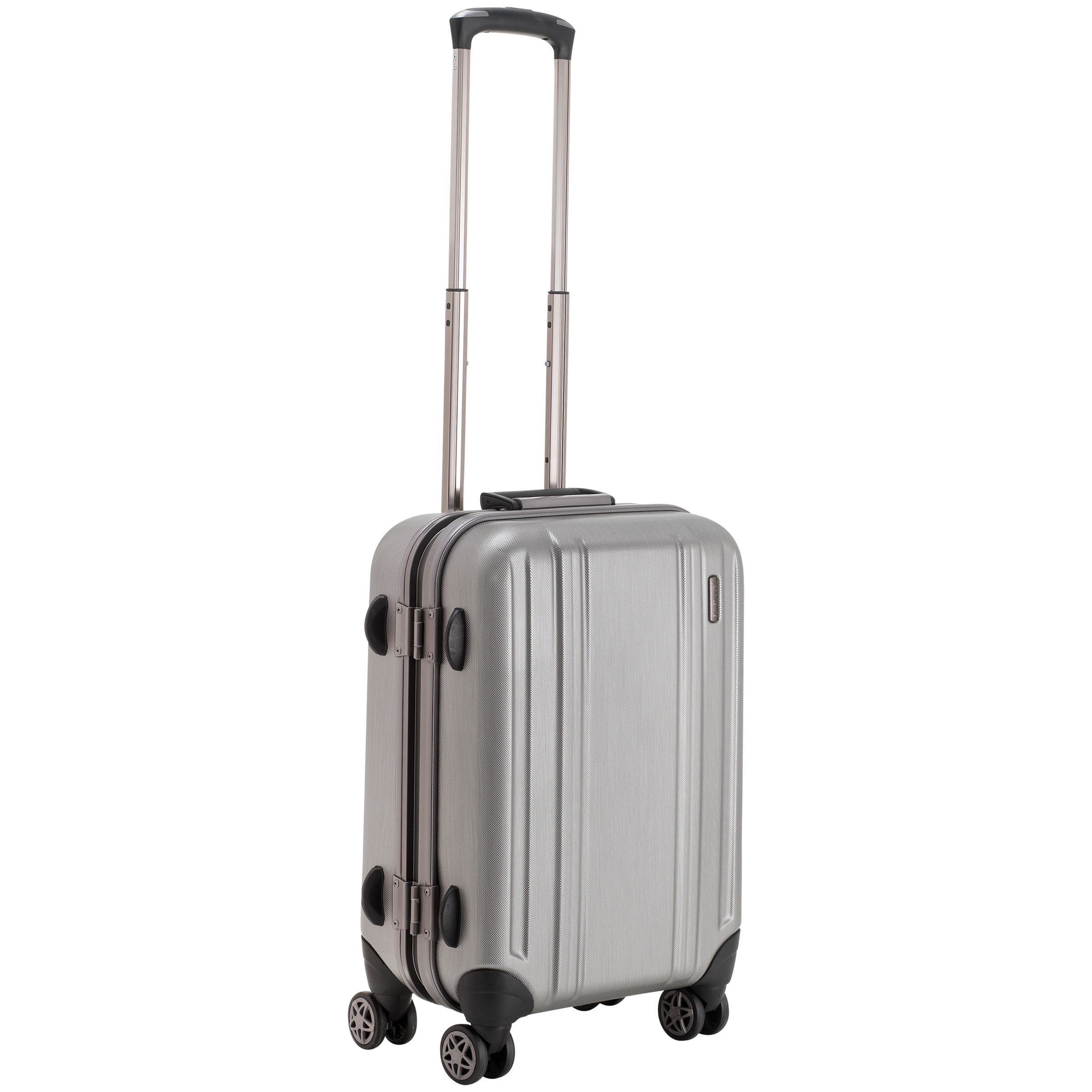 John Lewis Knox 4-Wheel Suitcase, Silver, Cabin
