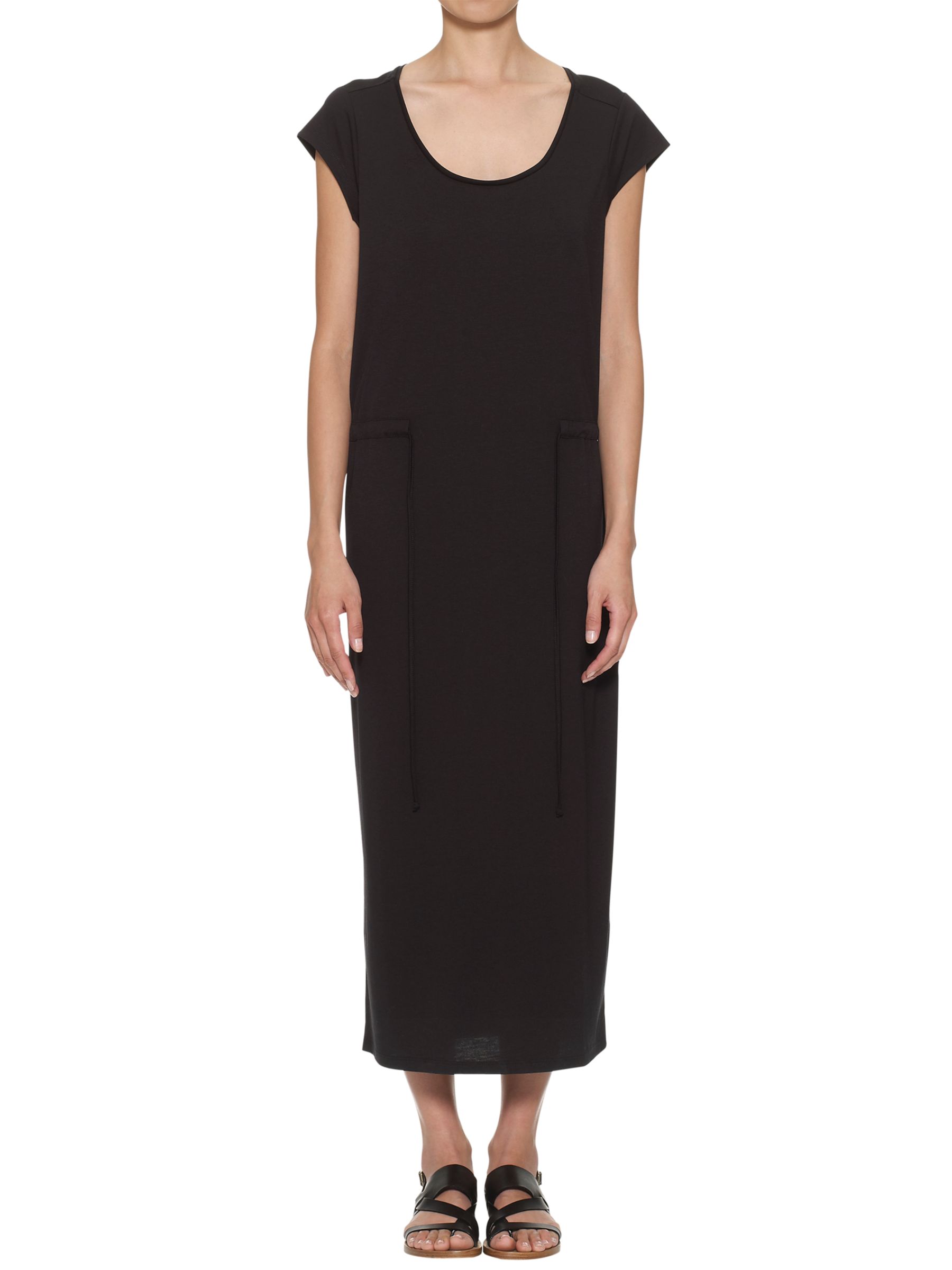 Whistles Charlotte Drawstring Maxi Dress, Black