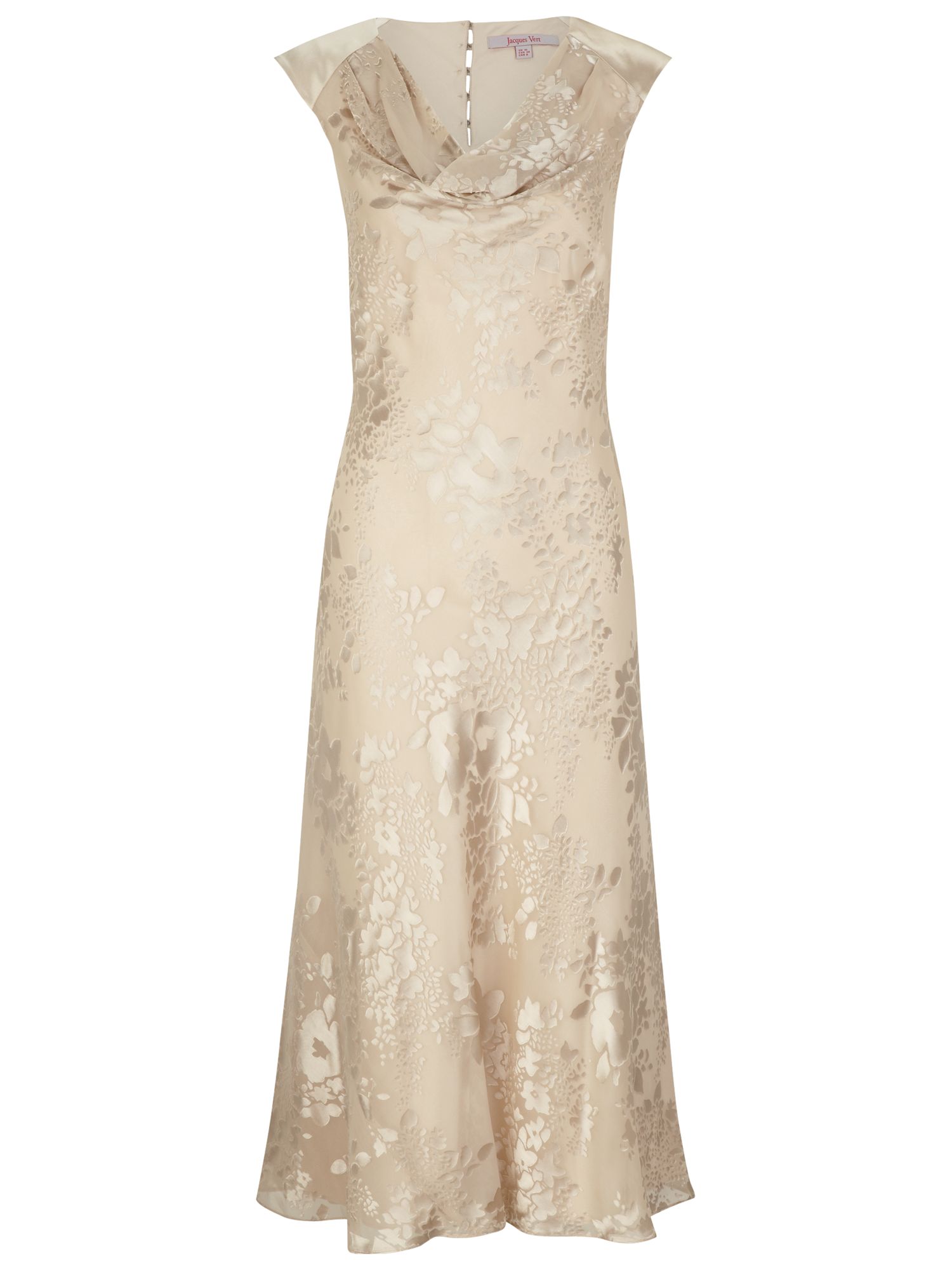 Jacques Vert Floral Devore Dress, Sandstone at John Lewis
