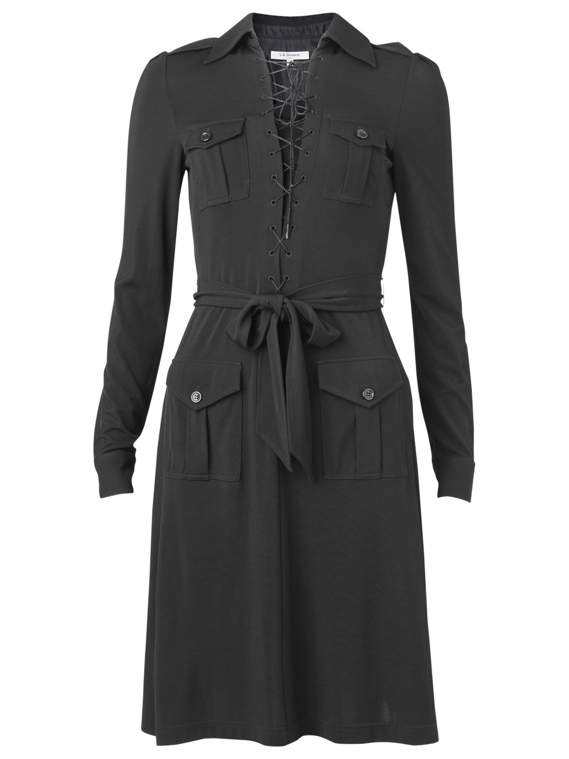 L.K. Bennett Irma Dress, Black at JohnLewis