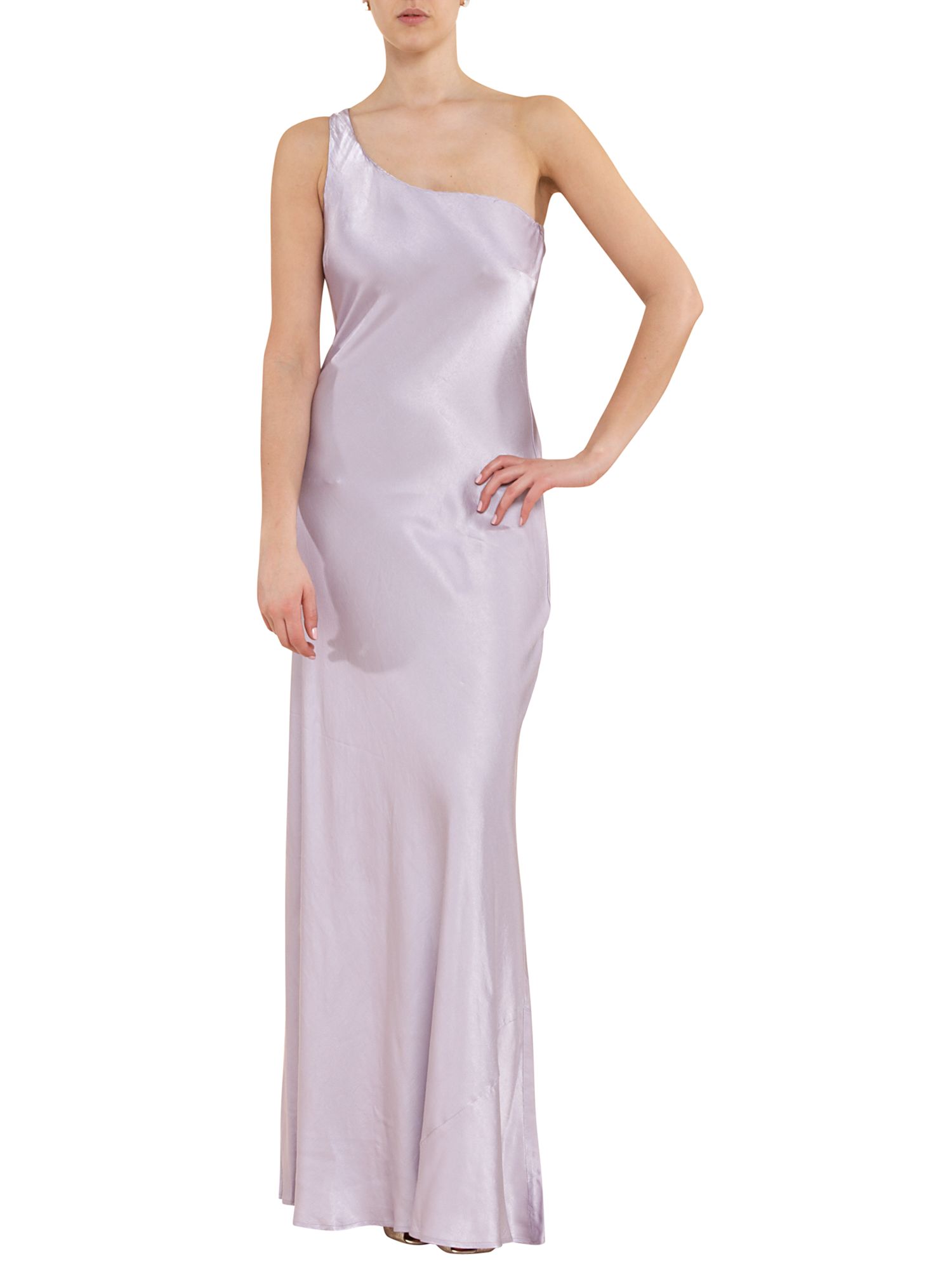 Ghost Mischa One Shoulder Dress, Lilac at John Lewis