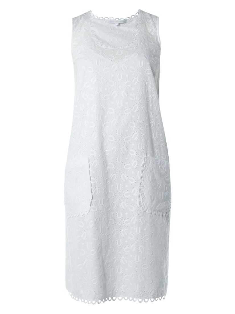 Hobbs Unlimited Horseshoe Broderie Dress, White at John Lewis