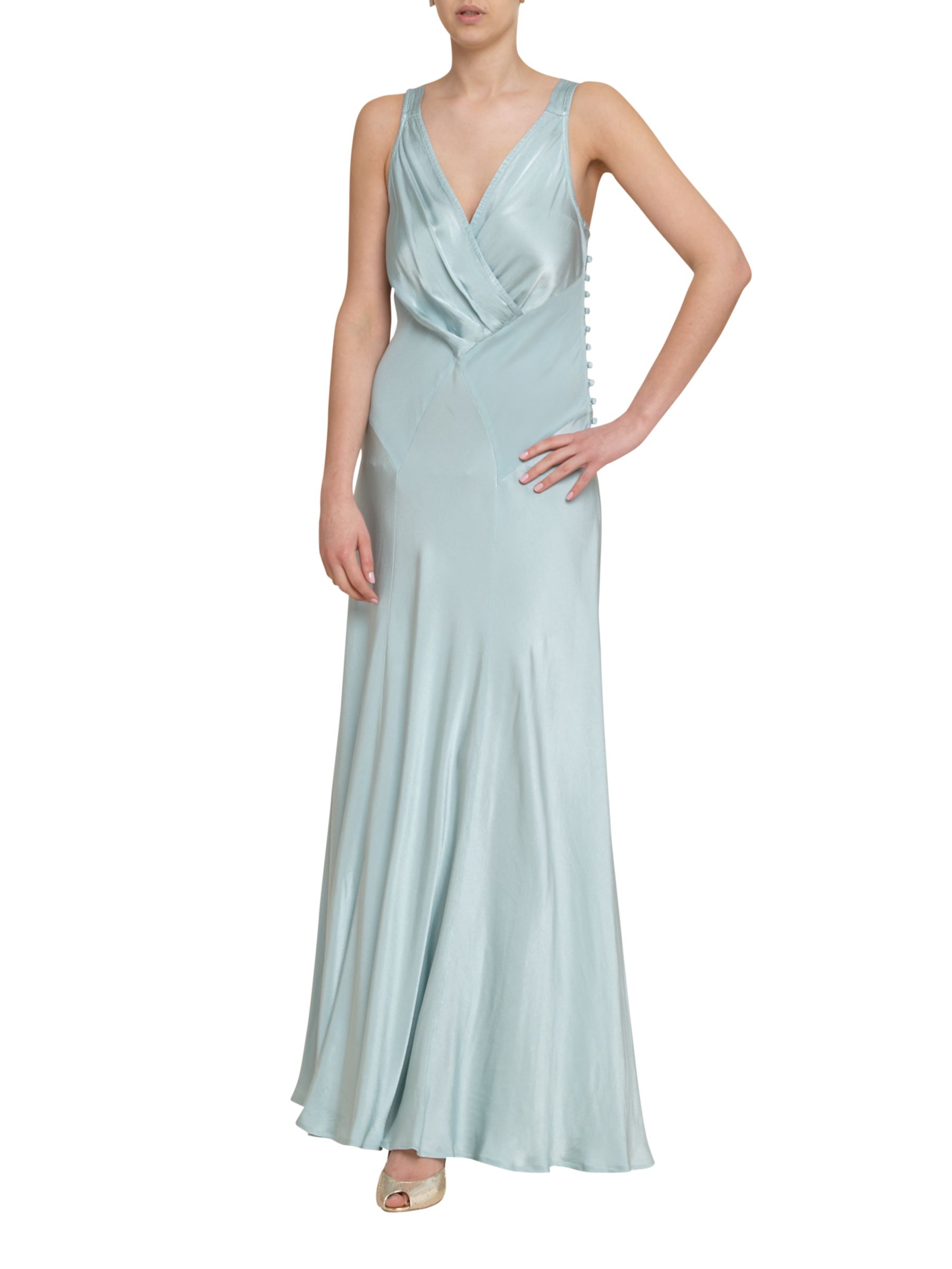 Ghost Gabriella Cross Front Dress, Tiffany Blue at John Lewis