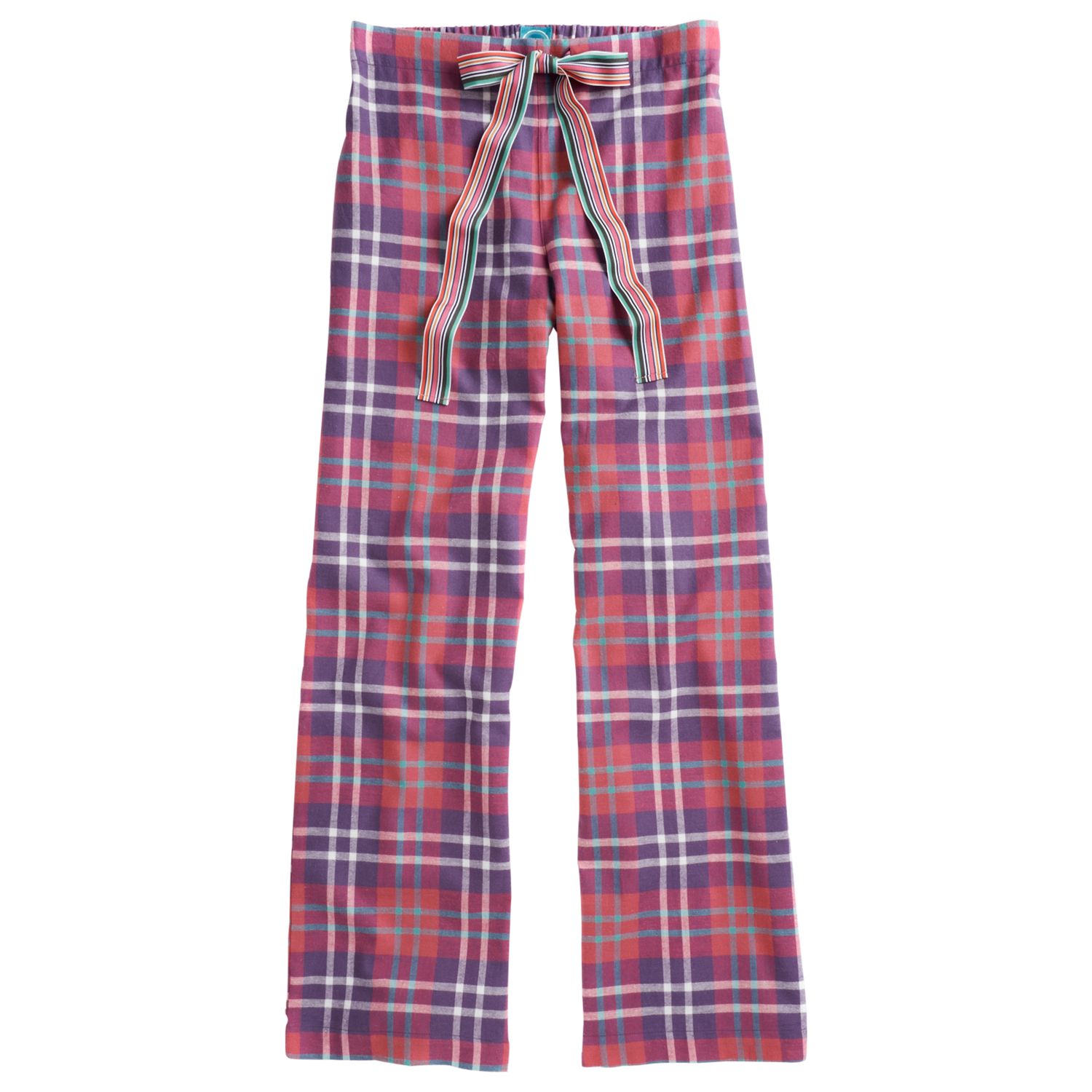 Joules Fleur Check Print Pyjama Trousers, Purple