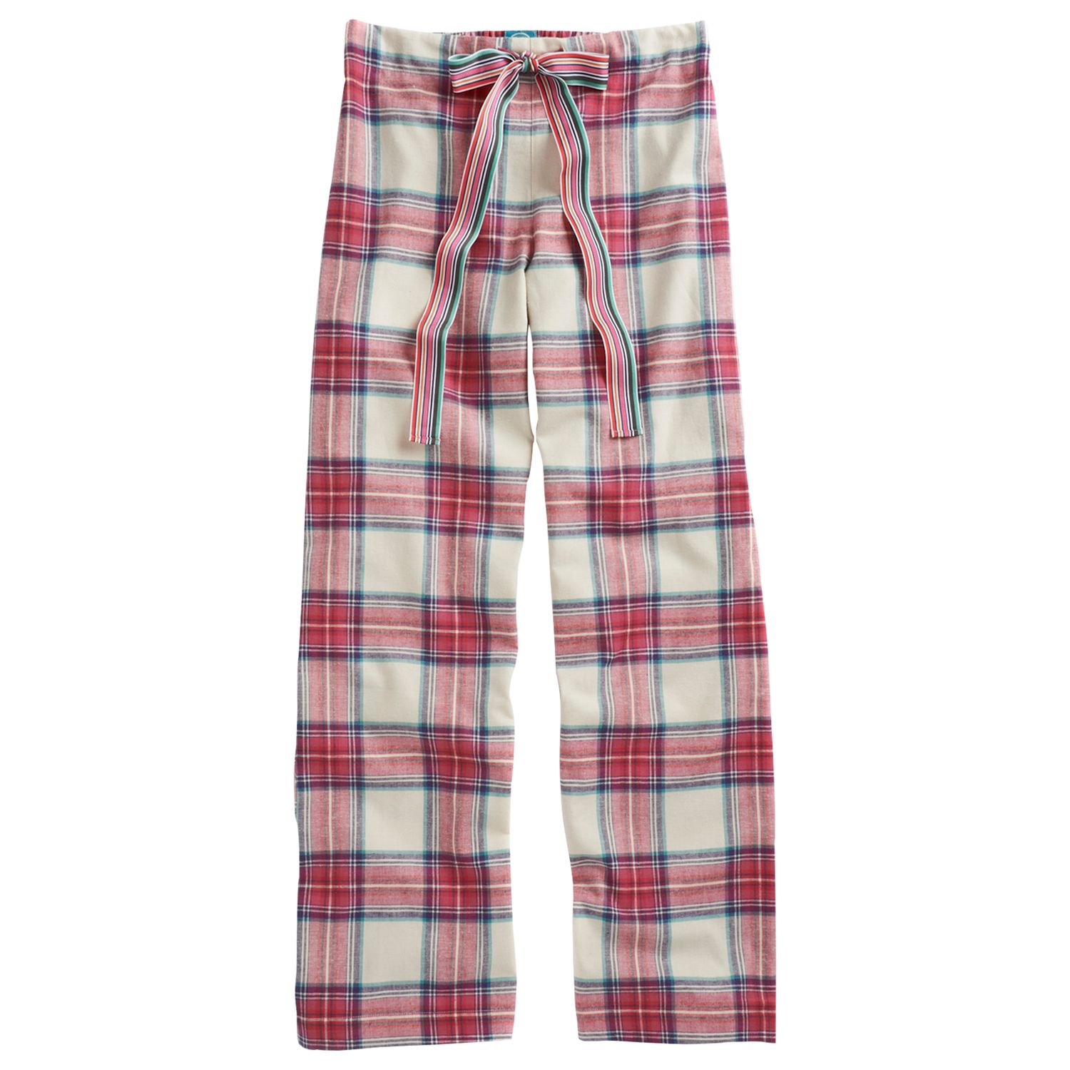 Joules Fleur Check Print Pyjama Trousers, Red