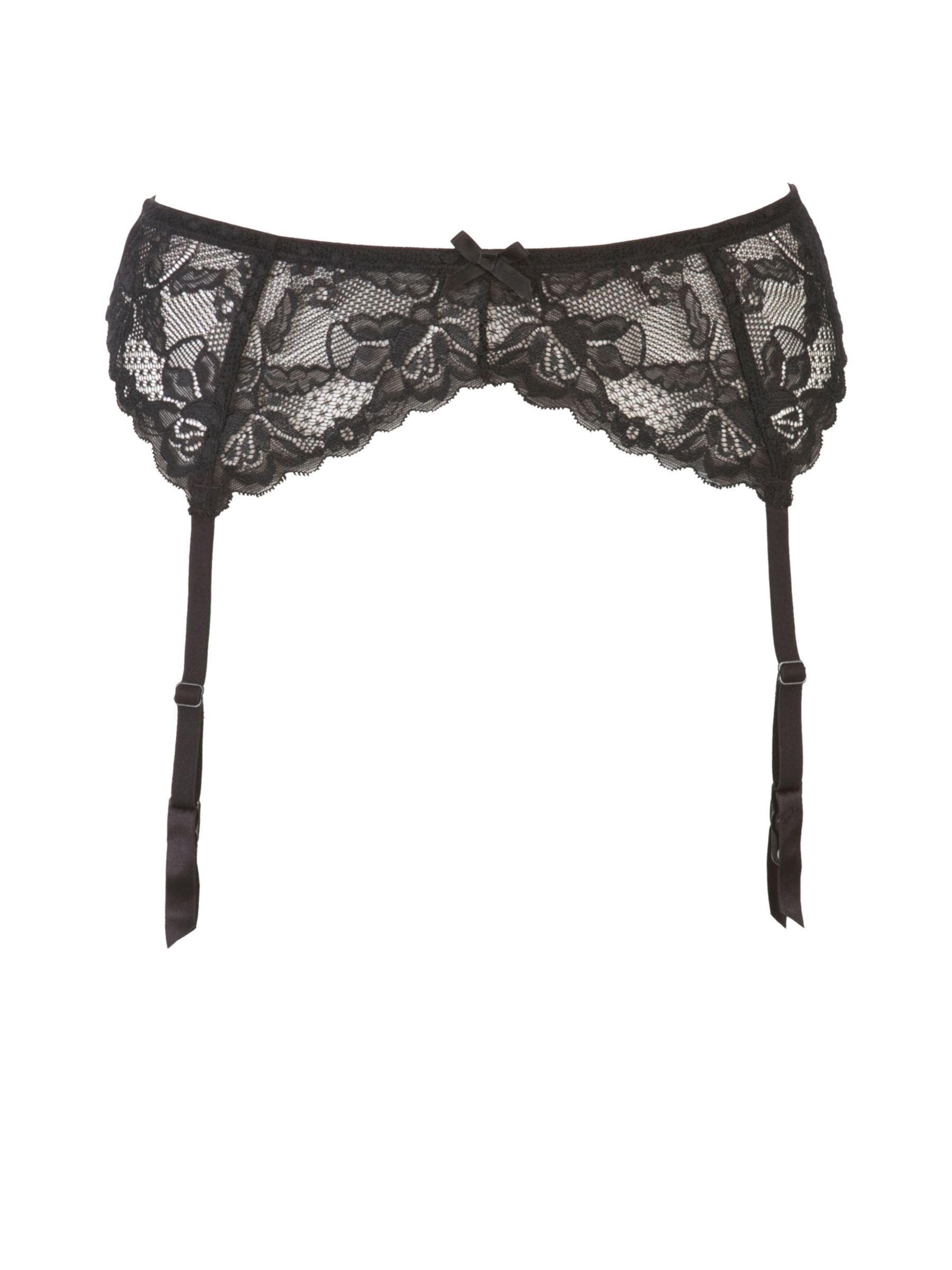 John Lewis Lace Suspender Belt, Black