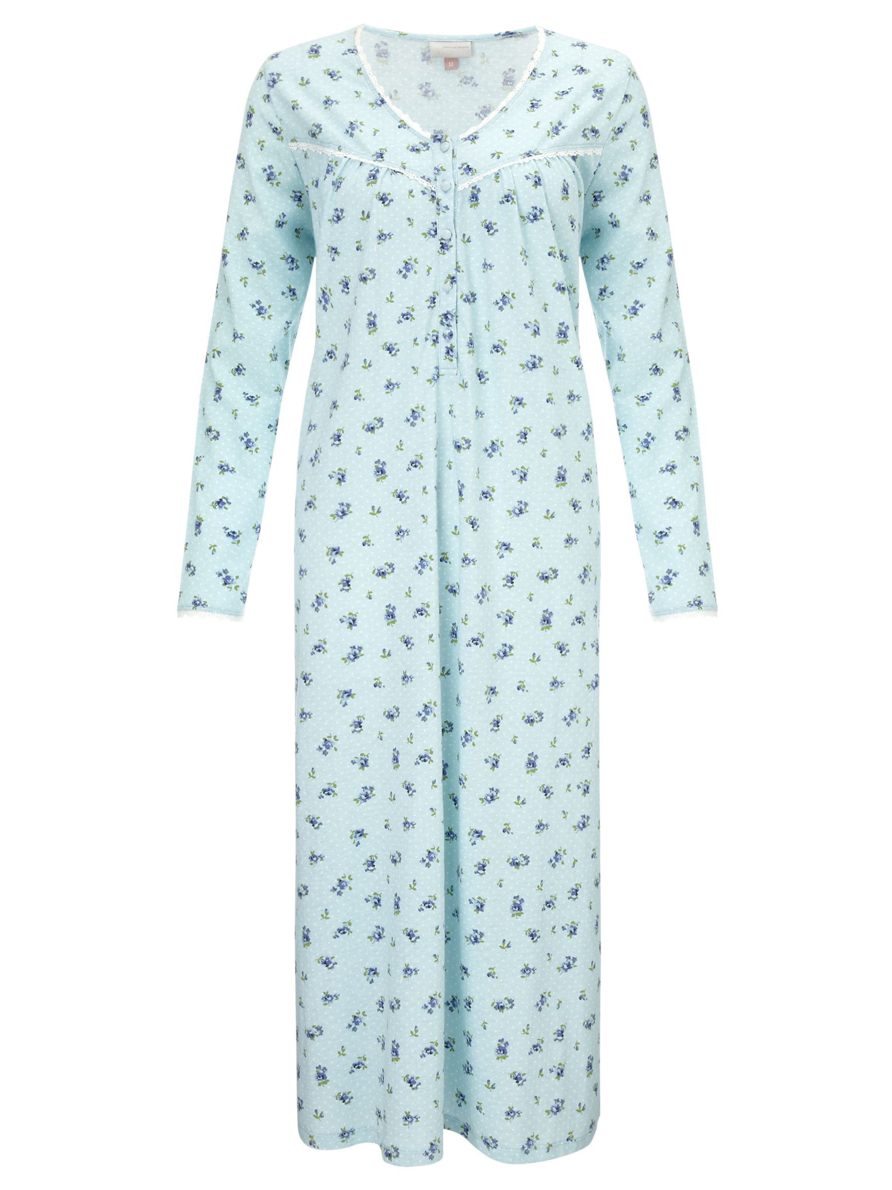 John Lewis Bunty Floral Nightdress, Duck Egg