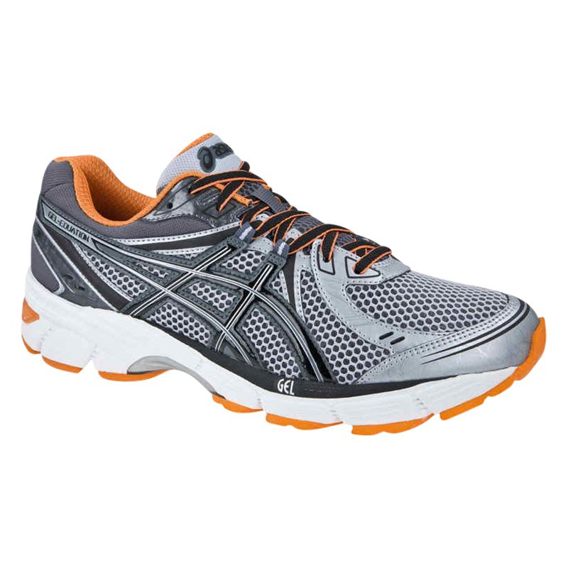 Asics Gel Equation 6 Men's Cushioned Running Shoes, Grey/Orange