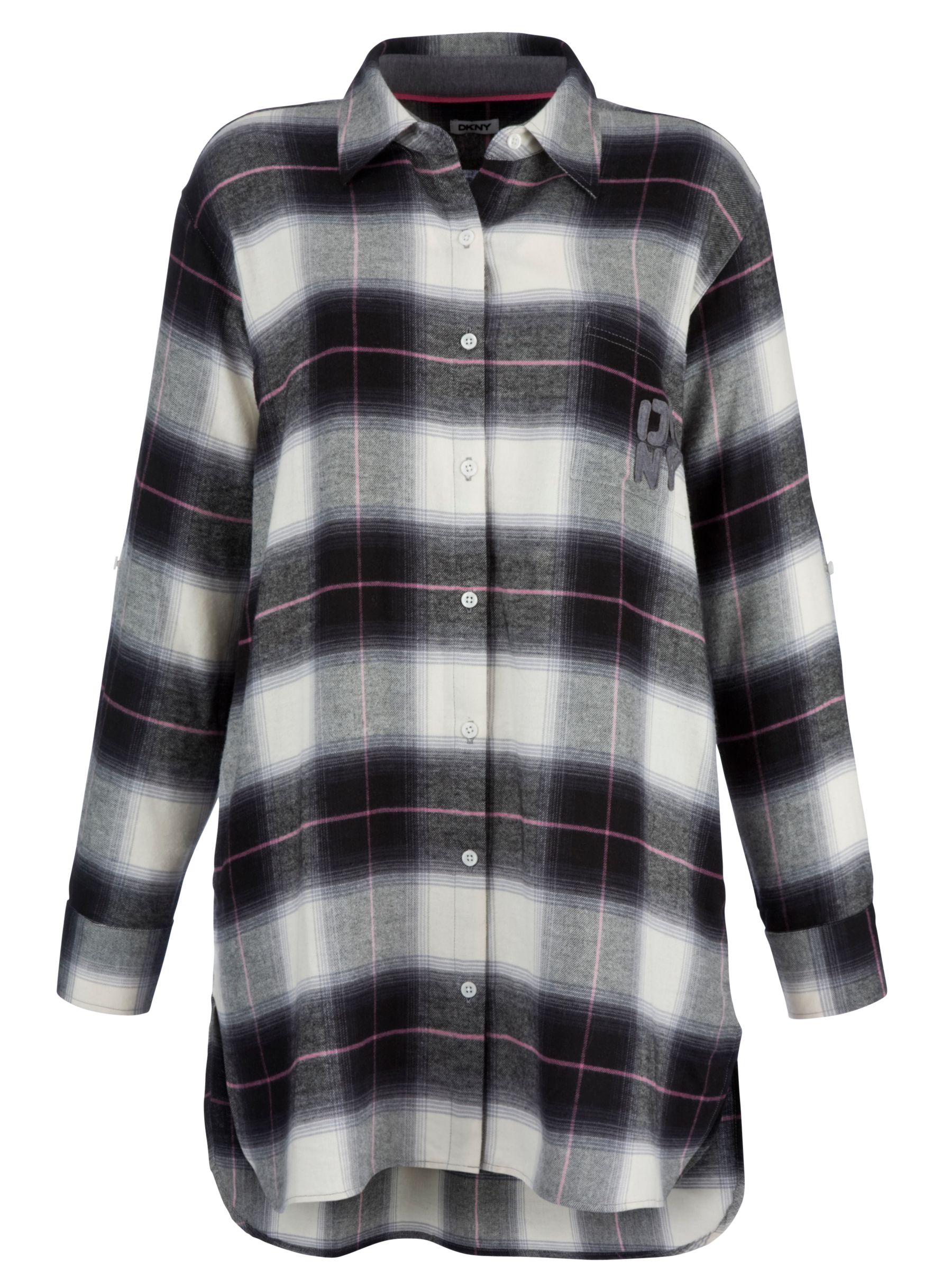 DKNY Pattern Play Check Nightshirt, Grey