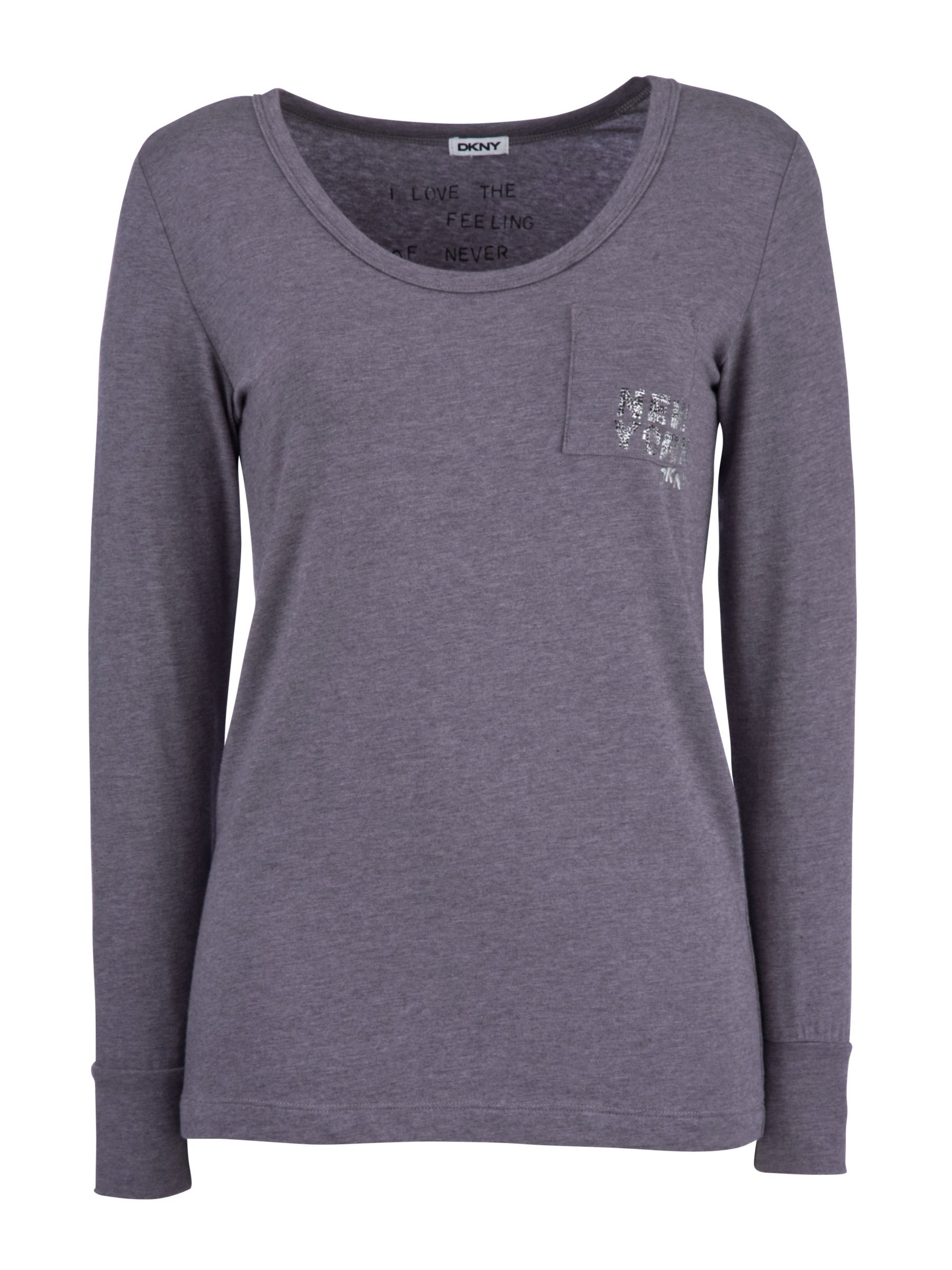 DKNY Pattern Play Long Sleeve Pyjama Top, Grey
