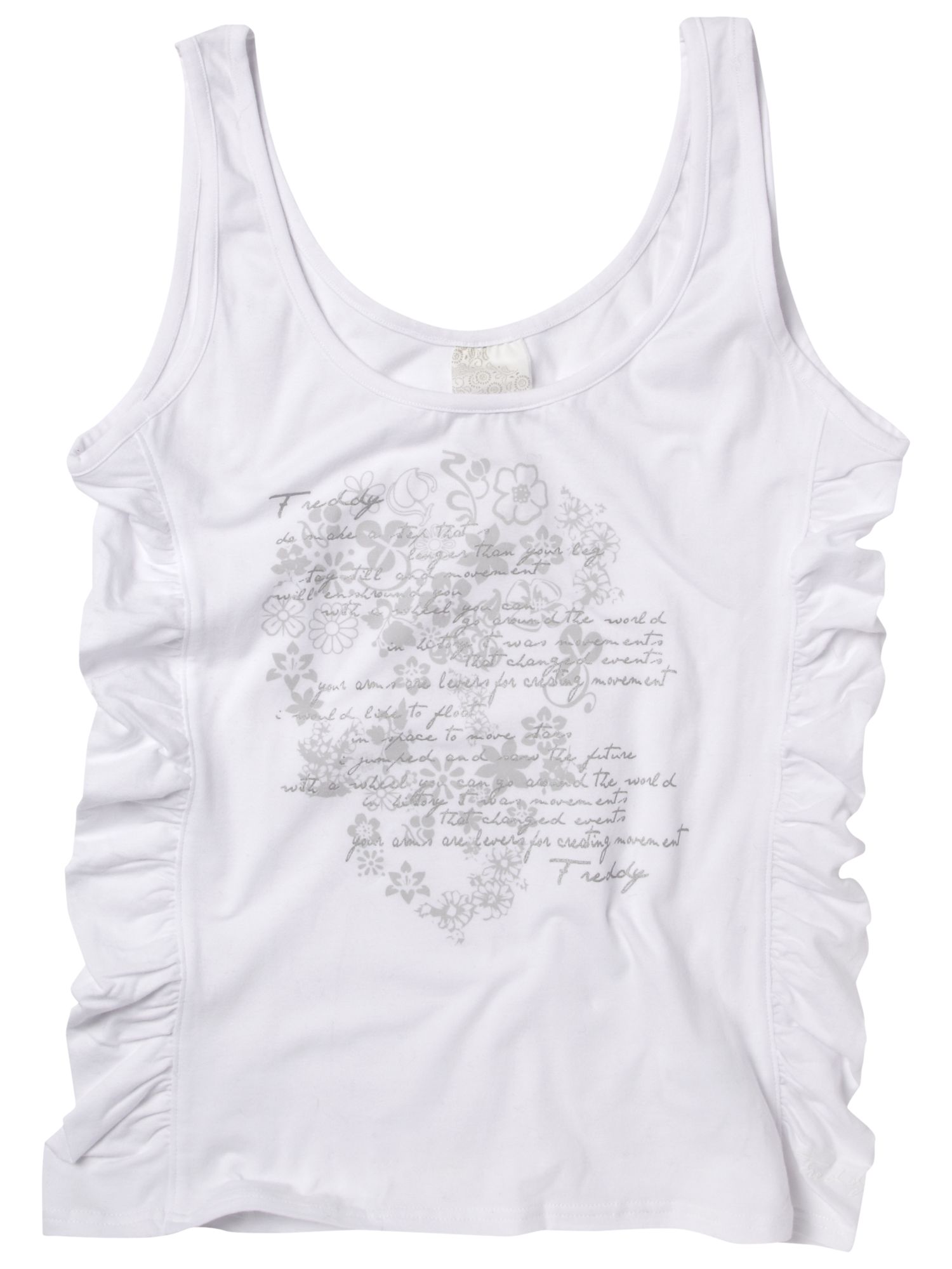 Freddy Side Ruched Vest Top, White