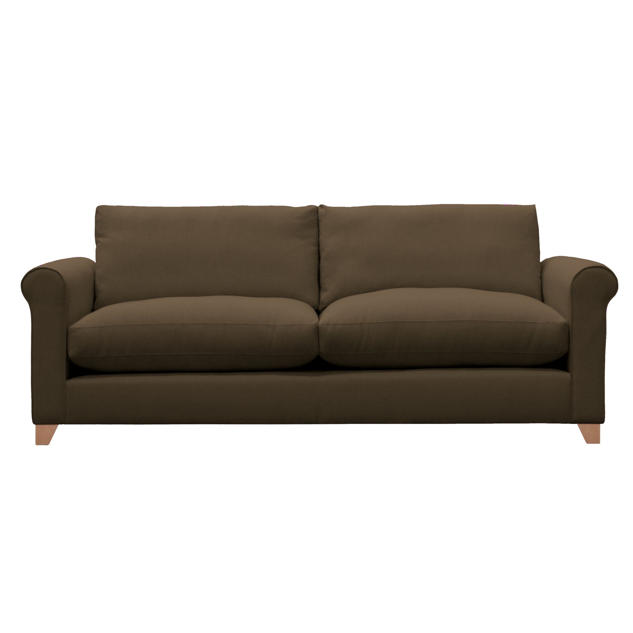 John Lewis Options Scroll Arm Grand Sofa, Eaton Chocolate, width 217cm