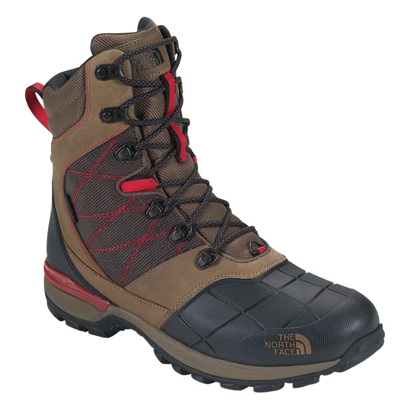 The North Face Snowsquall Tall Boots, Utility Brown/Fiery Red