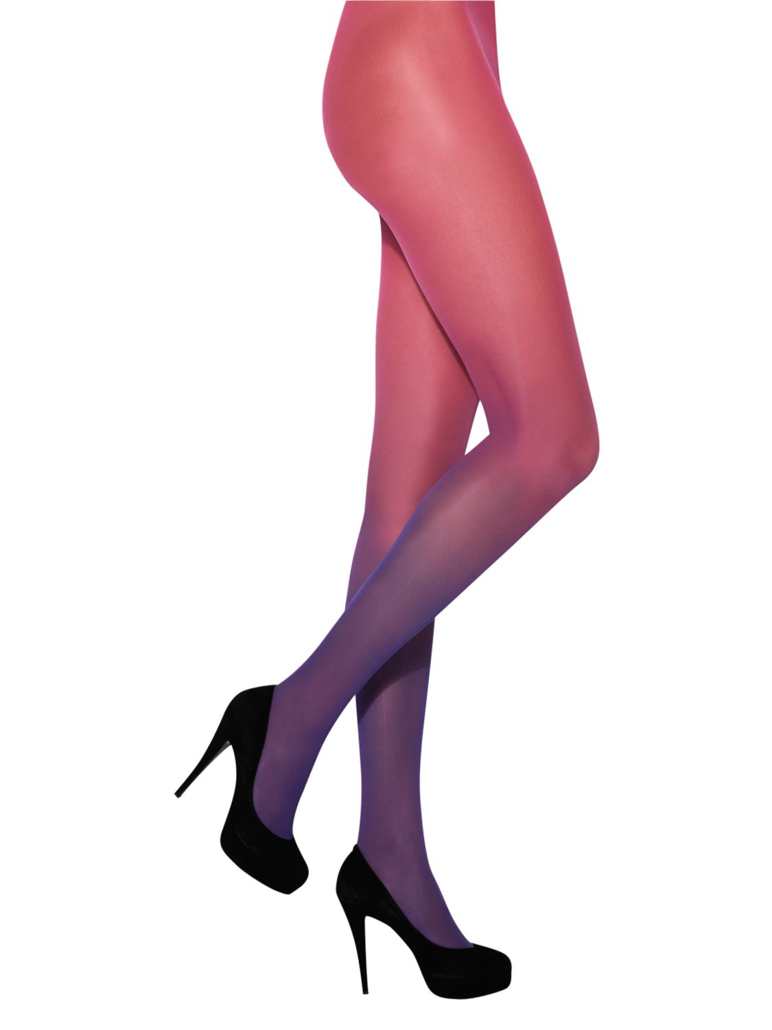 Jonathan Aston Vignette Two Tone Coloured Tights, Purple