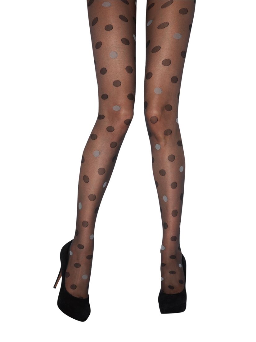 Jonathan Aston Vision Spot Pattern Tights, Black