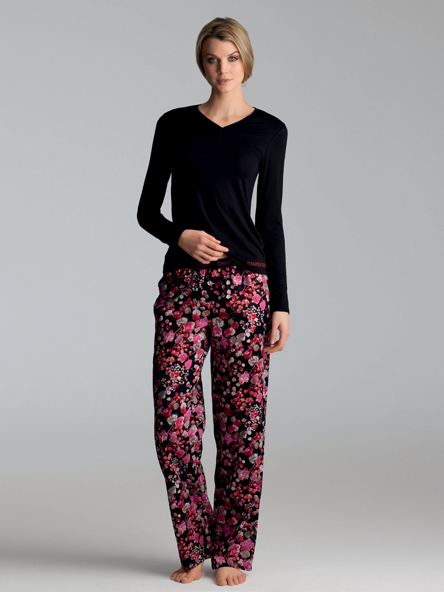 Calvin Klein Twiggy Blossom Pyjama Bottoms, Pink/Ivory