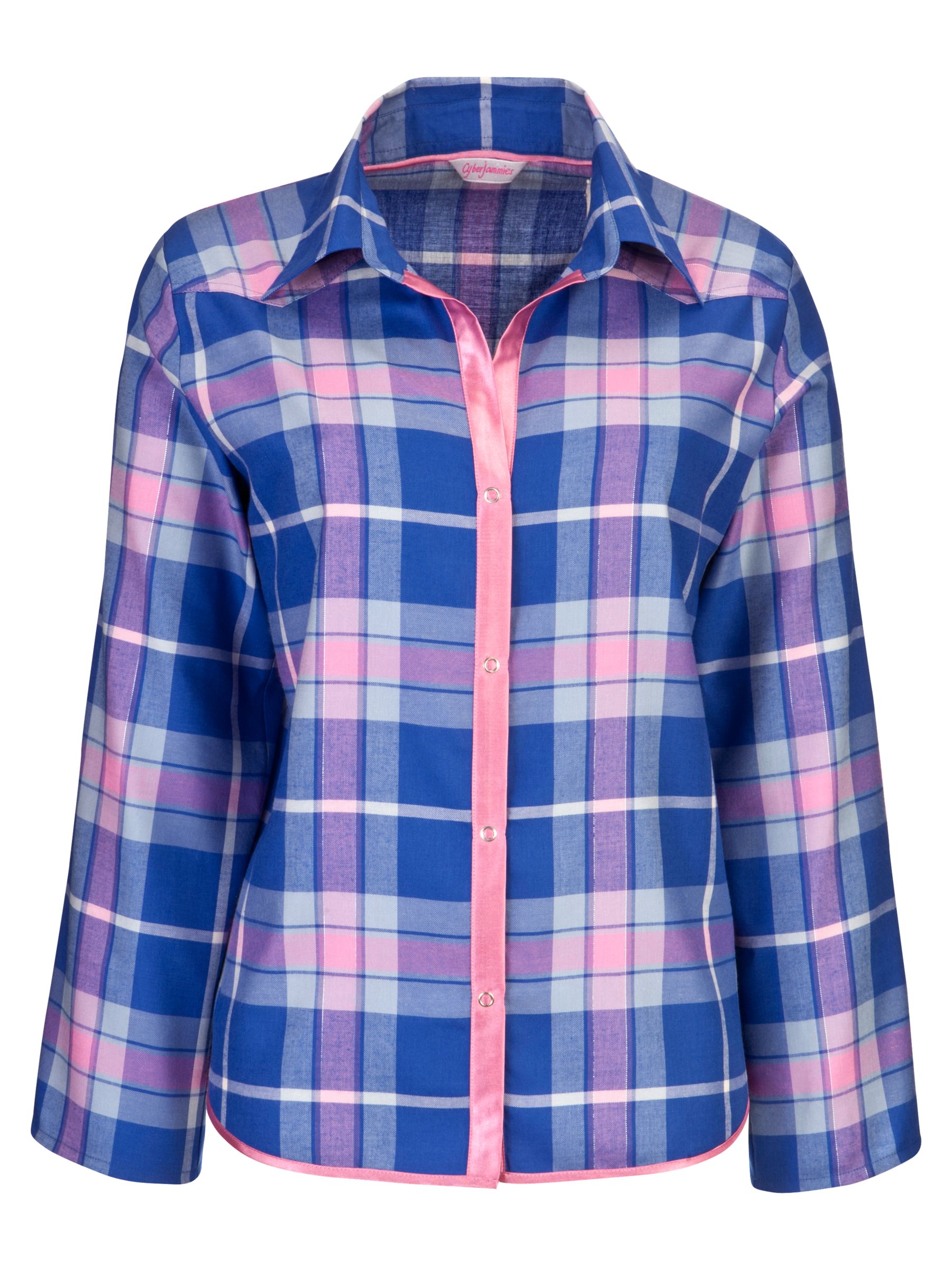 Cyberjammies Cornflower Checked Pyjama Top, Blue