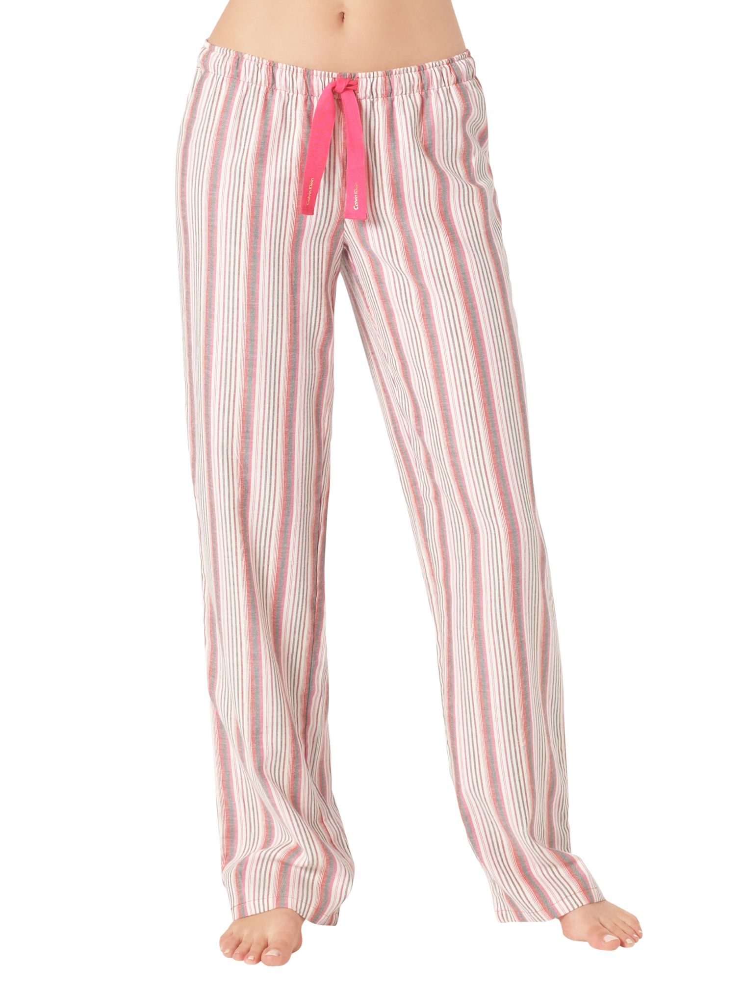 Calvin Klein Cabaret Stripe Pyjama Bottoms, Pink/Ivory