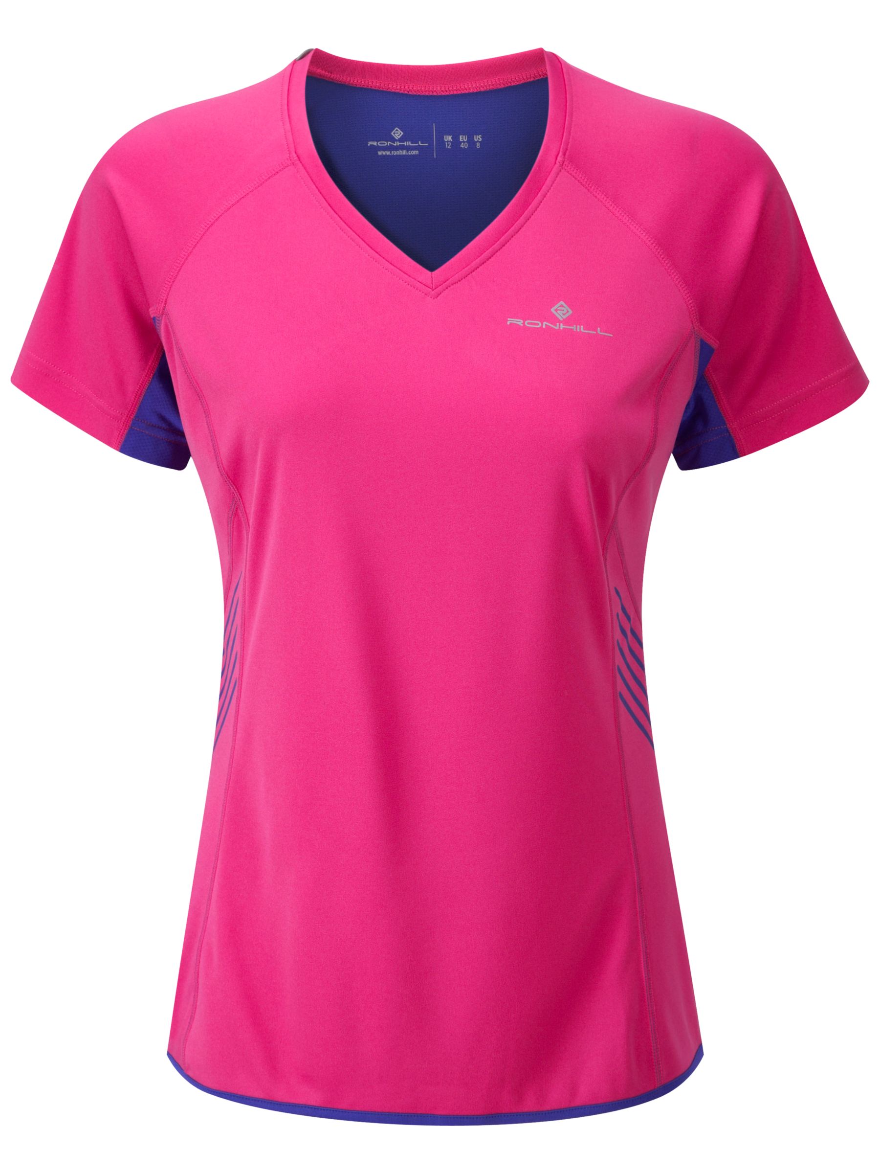 Ronhill Aspiration Short Sleeve T-Shirt, Fuchsia/Midnight