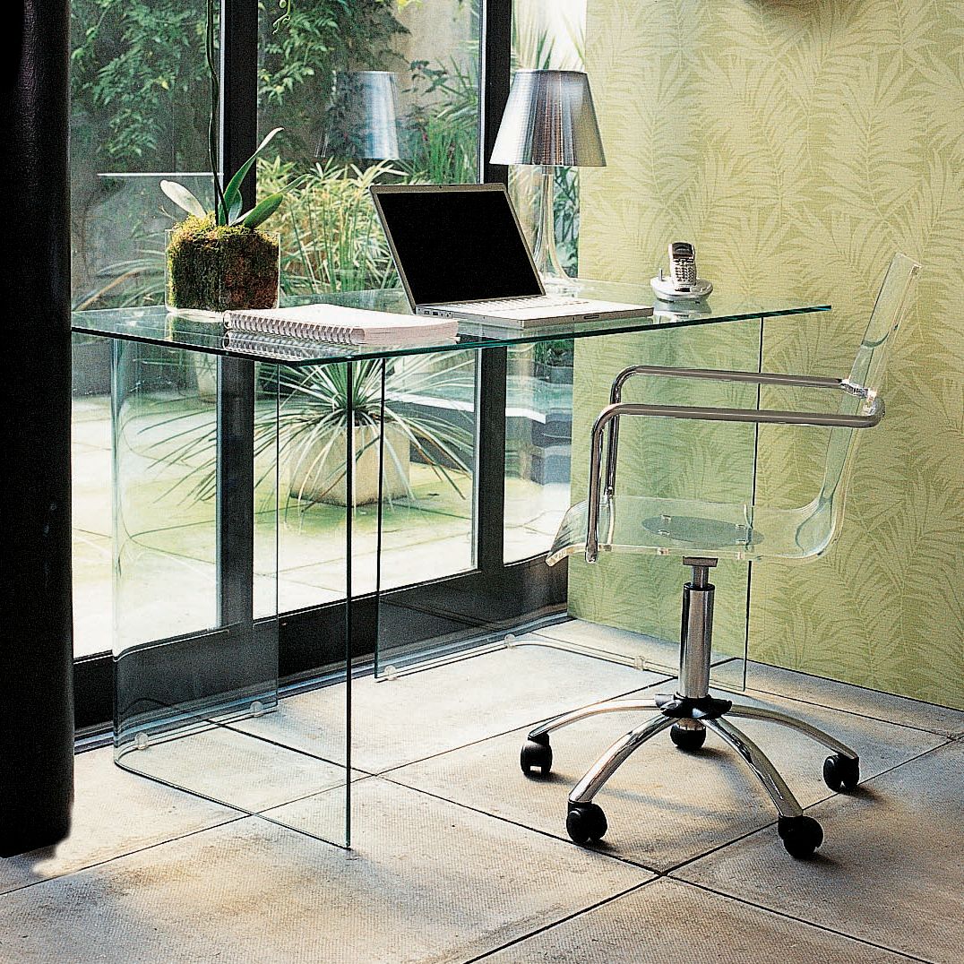 John Lewis Staten Desks with Glass Trestles and Tops