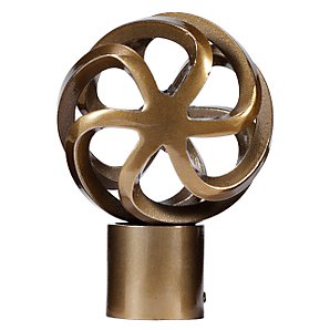 John Lewis Brass Tone Steel Round Cage Finial, 25mm