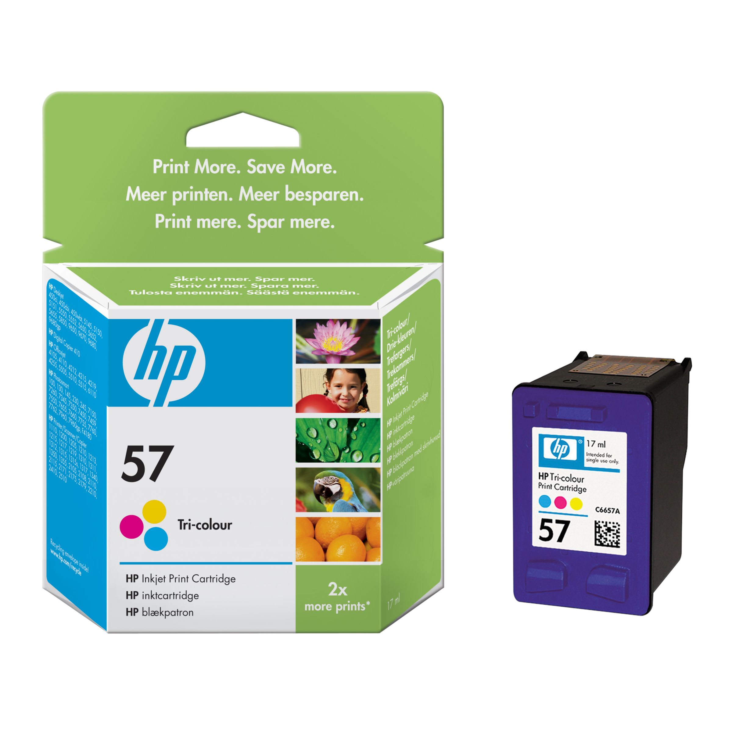 HP Inkjet Cartridge, Tri-Colour, C6657A