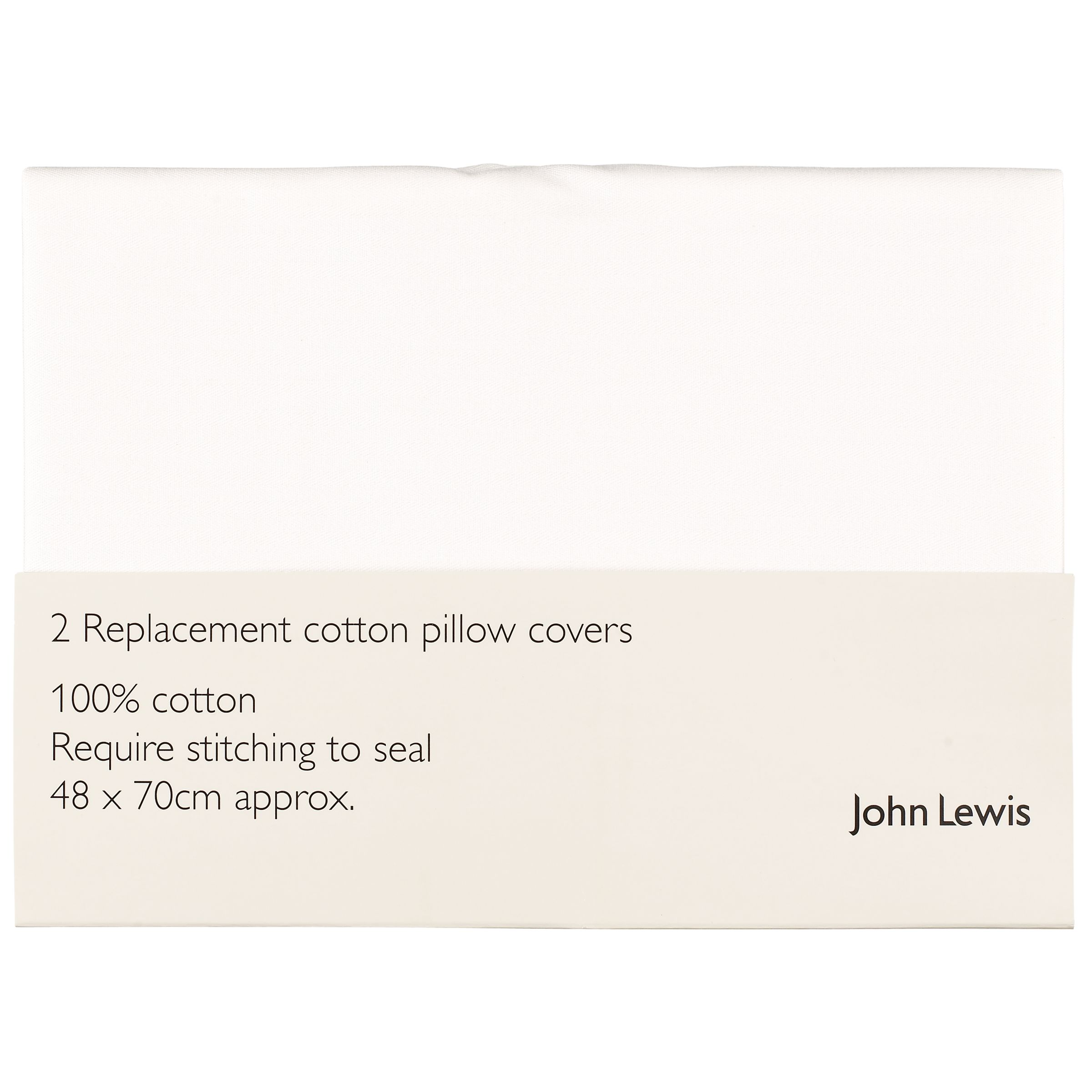 John Lewis Standard Pillow Case, White, Pack of Two