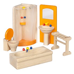 Unbranded Wooden Dolls House Furniture Bathroom- PINTOY