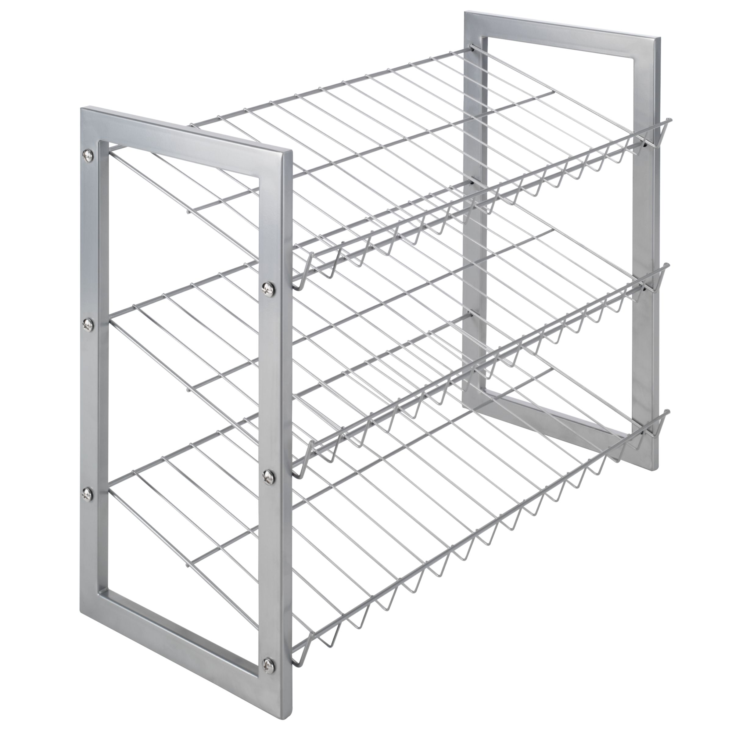Other Silver Finish 3 Tier Shoe Rack