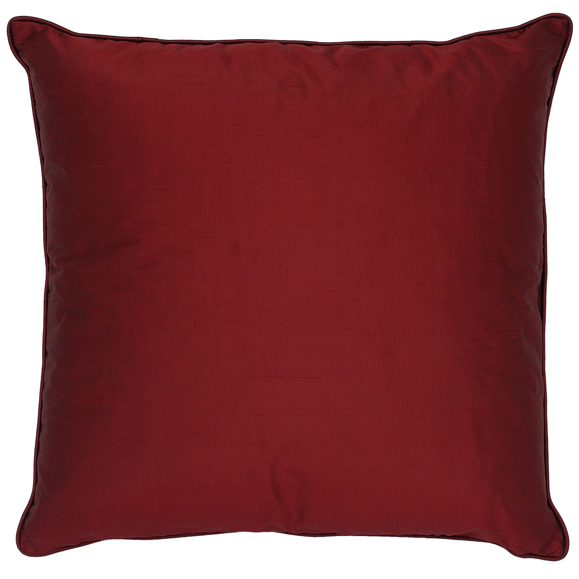John Lewis Silk Cushion, Claret, One size