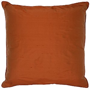 John Lewis Silk Cushion, Terracotta, One size