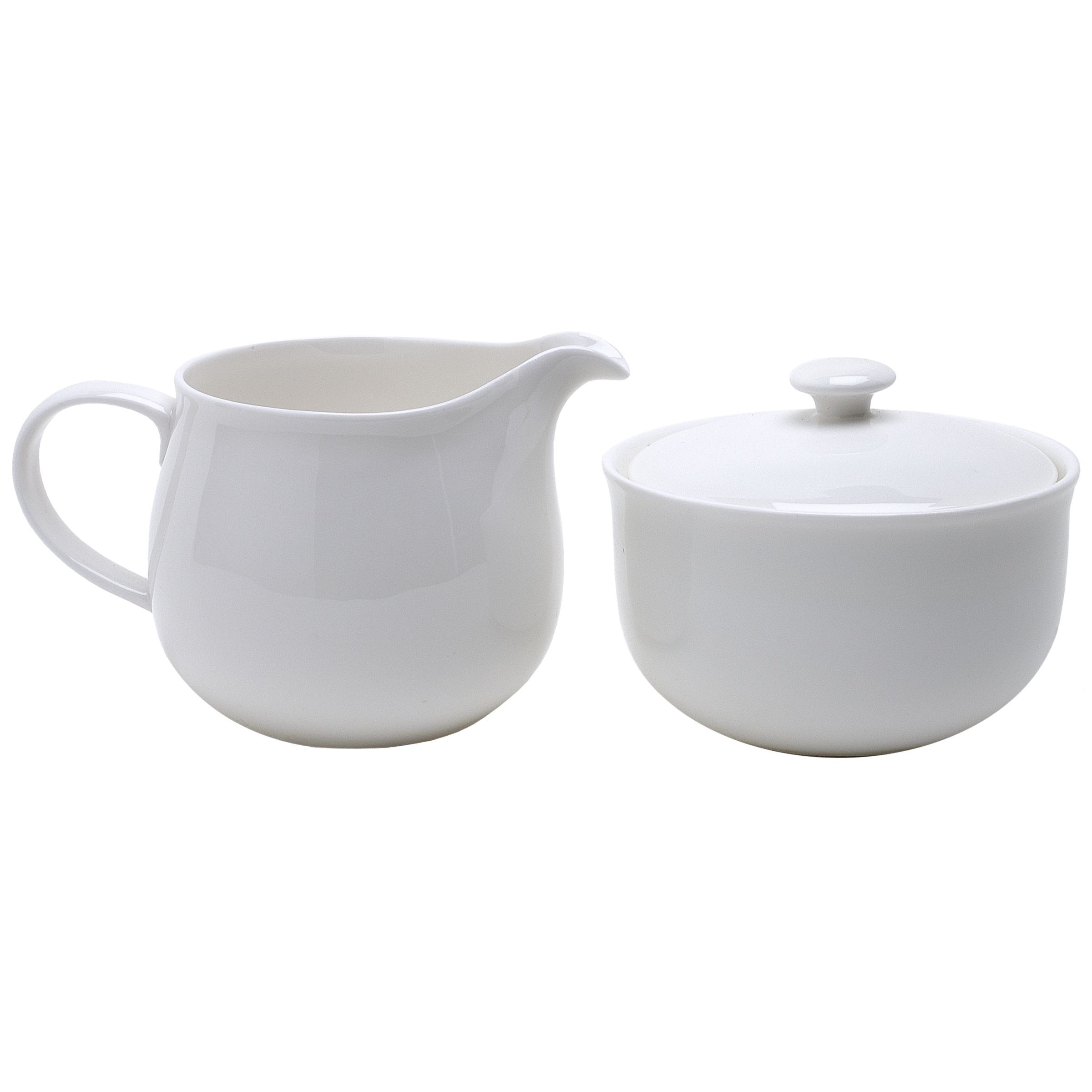 John Lewis White Bone China, Cream Jug and Sugar