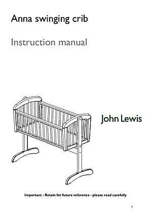 John Lewis Anna Swinging Crib, White