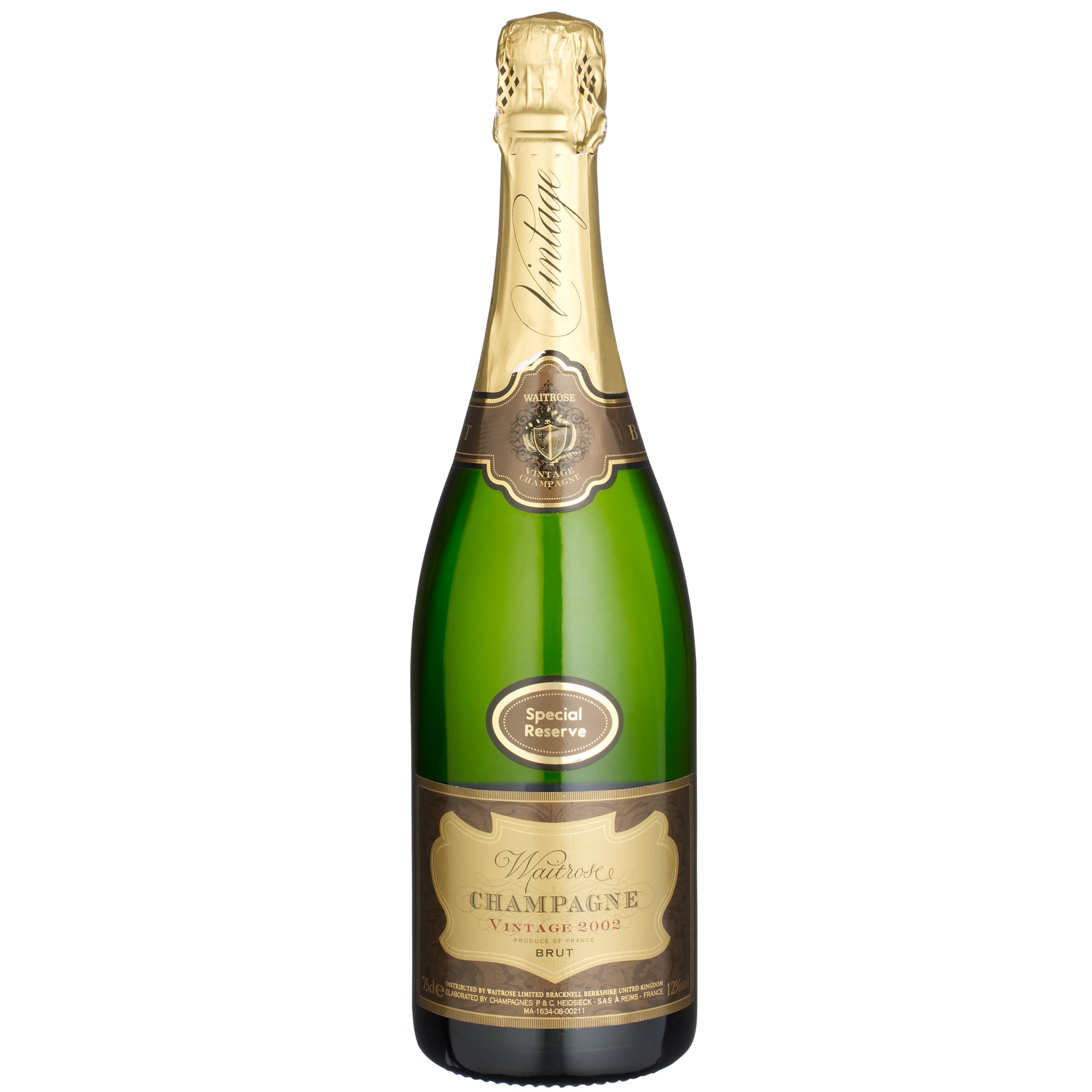 Waitrose Brut Special Reserve 2002 Vintage Champagne, France at JohnLewis