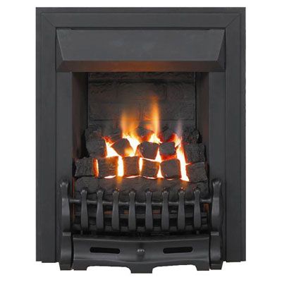 Burley Flued Gas Fire, Kingston 5734, Black at John Lewis