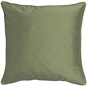 John Lewis Silk Cushion, Thyme, One size