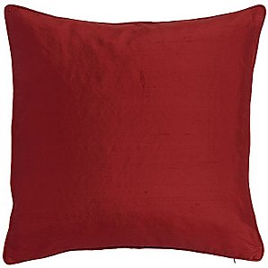John Lewis Silk Cushion, Red, One size