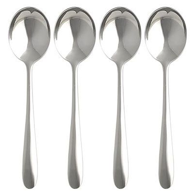 Outline Soup Spoons, Stainless Steel,