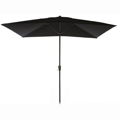 John Lewis Wind Up Aluminium Garden Parasol GraphiteBlack