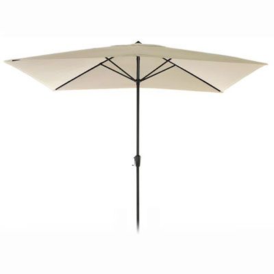 Wind Up Aluminium Garden Parasol GraphiteNatural