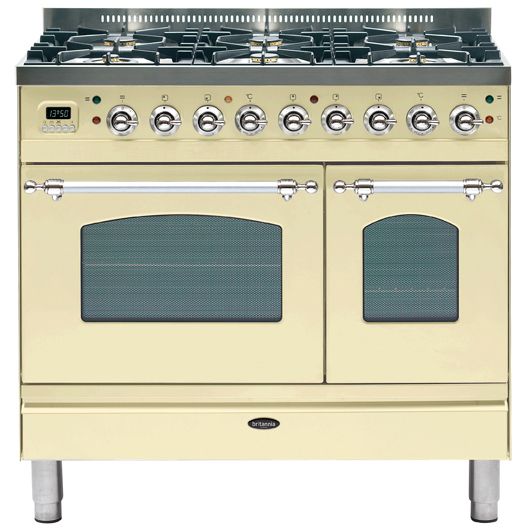 Britannia Range Cooker, Cream/Chrome, SI-9T6-CL-CC at John Lewis