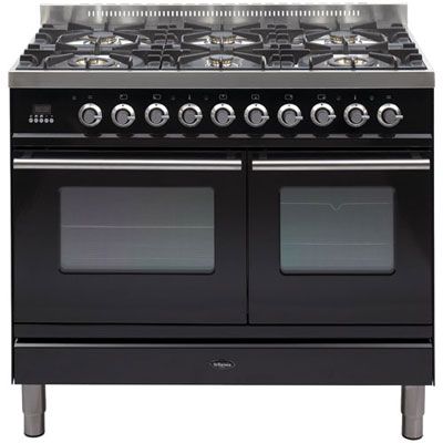 Britannia Range Cooker, Gloss Black/Chrome, SI-10T6-SLX-K at John Lewis