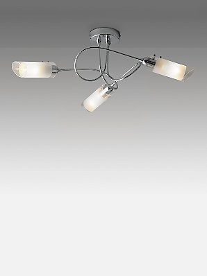 John Lewis Limbo Ceiling Light, Chrome, 3 Arm