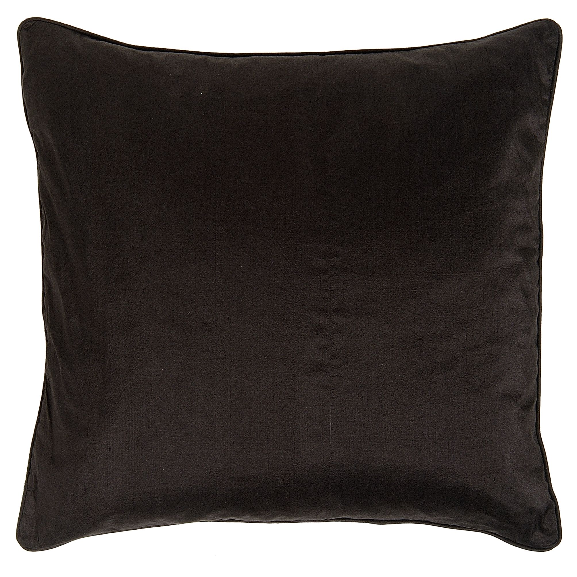 John Lewis Silk Cushion, Black, One size