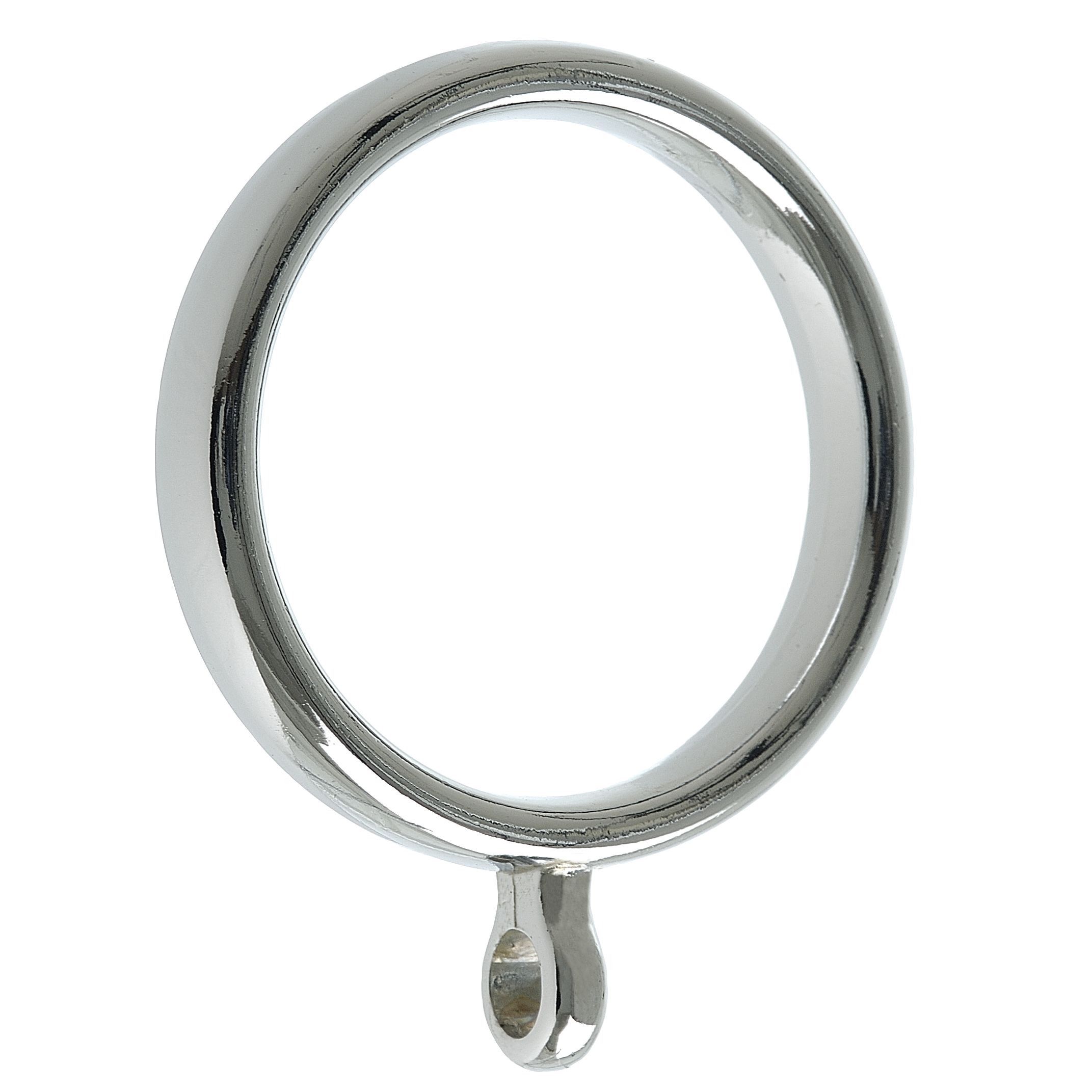 john lewis Chrome Curtain Rings- Pack of 6- 30mm