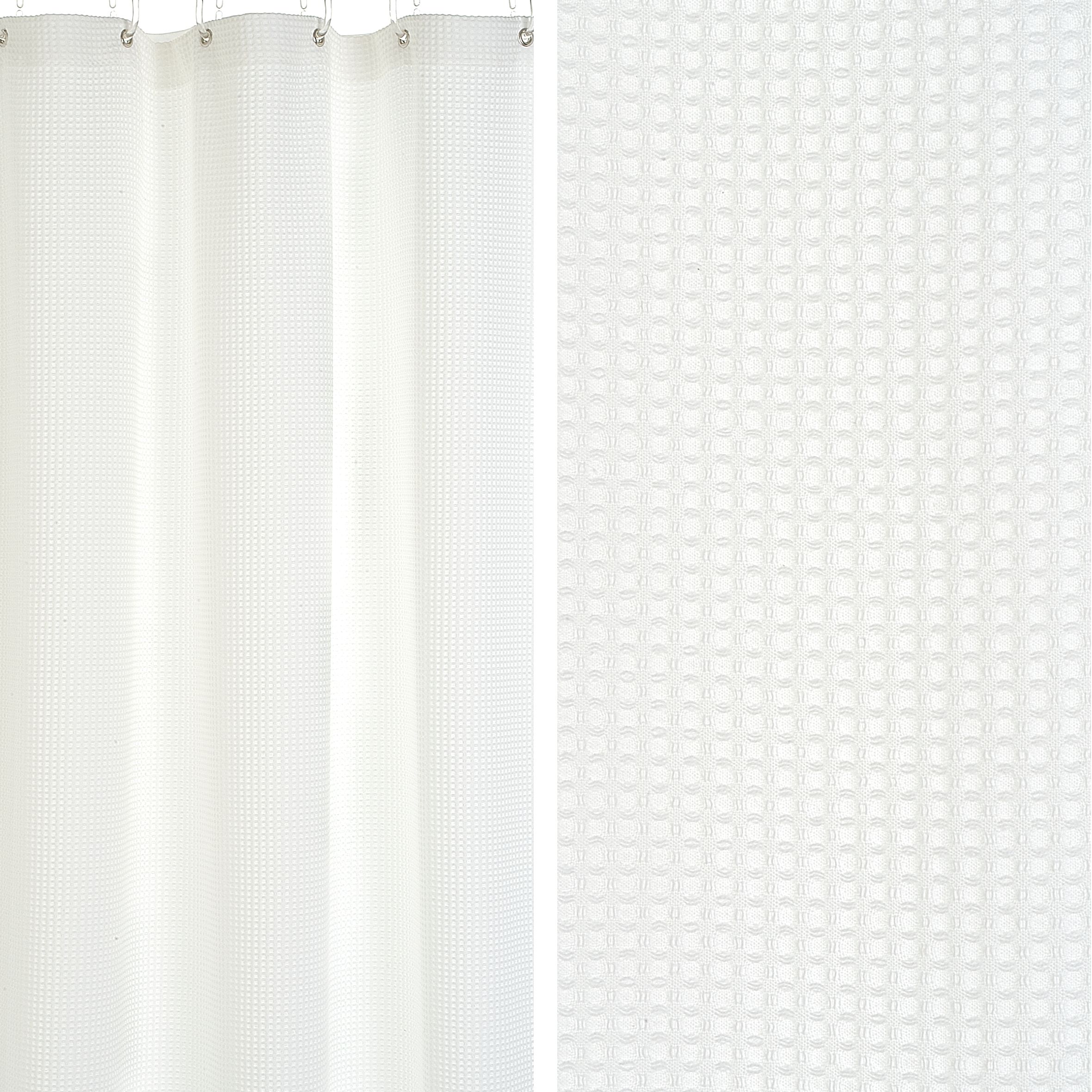 John Lewis Waffle Shower Curtain, White at John Lewis Department Store