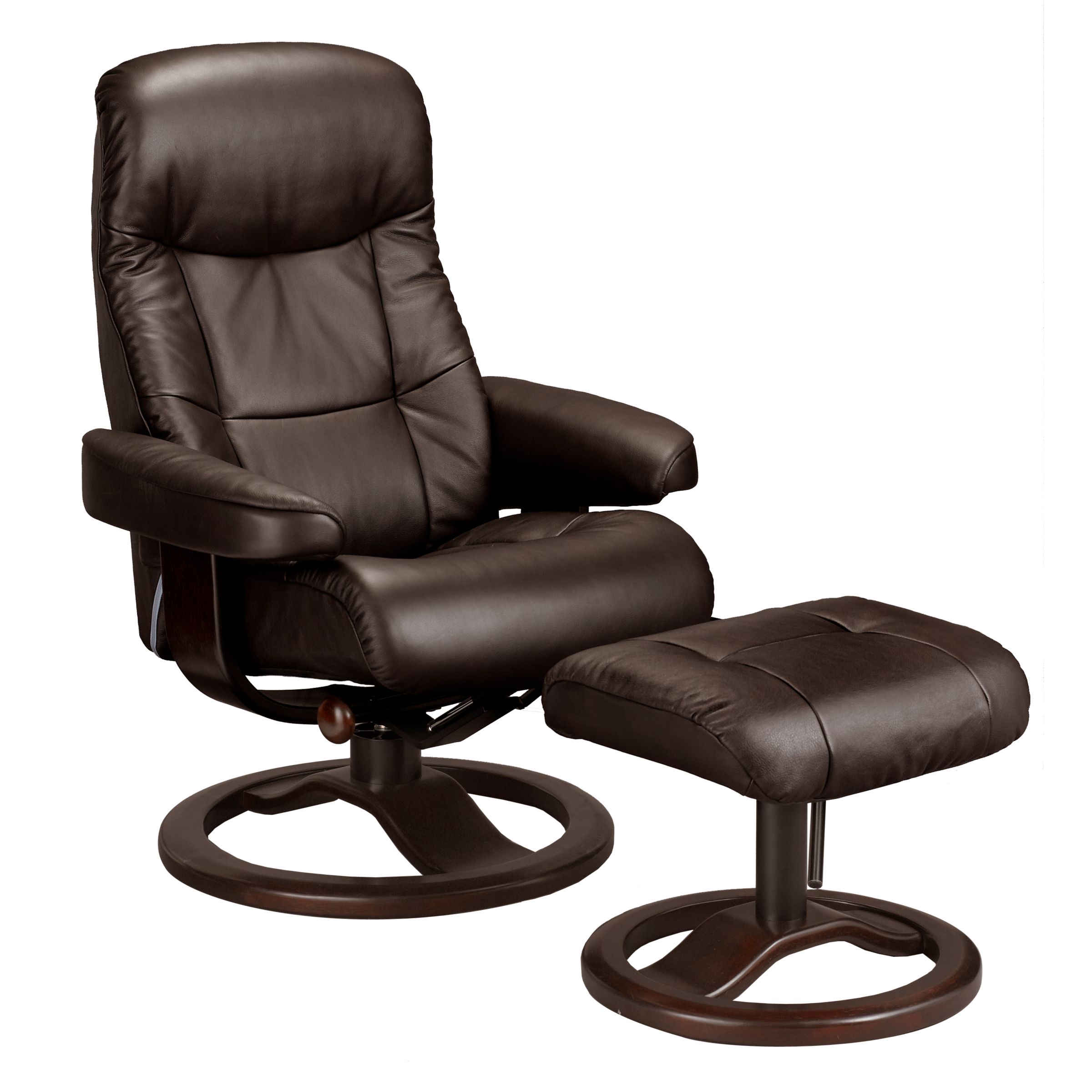 John Lewis Casper Leather Chair and Footstool Havana Brown