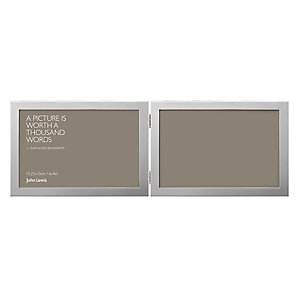 Shiny Silver Photo Frame, 2 Aperture, 4 x 6